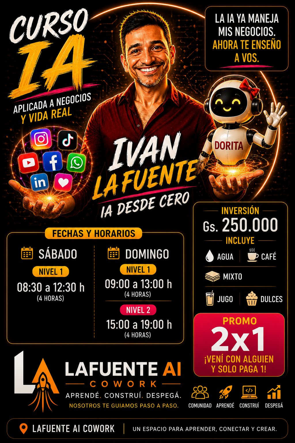 Afiche del Curso IA &mdash; Ivan Lafuente, IA desde cero